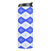 Royal blue diamond pattern thermosbecher (Nach links gedreht)