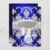 Royal Blue Diamond Tiara Princess Sweet 16 Einladu Einladung (Vorne/Hinten)