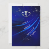 Royal Blue Diamonds and Hearts Wedding Einladung (Rückseite)