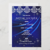 Royal Blue Diamonds & Hearts Brautparty Einladung (Rückseite)