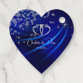 Royal Blue Diamonds Hearts Stars Wedding Geschenkanhänger (Rückseite)