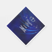 Royal Blue Diamonds/Hearts Wedding Paper Napkins Serviette (Ecke)