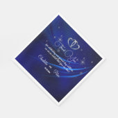 Royal Blue Diamonds/Hearts Wedding Paper Napkins Serviette (Ecke)