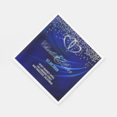 Royal Blue Diamonds/Hearts Wedding Paper Napkins Serviette (Ecke)