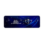 Royal Blue Diamonds / Hearts Wedding Rücksendeadre (Vorne)