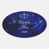 Royal Blue Diamonds / Hearts Wedding Stickers (Vorderseite)