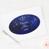Royal Blue Diamonds / Hearts Wedding Stickers (Umschlag)