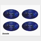Royal Blue Diamonds / Hearts Wedding Stickers (Blatt)