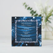 Royal Blue Diamonds Hochzeitseinladung Einladung (Stehend Vorderseite)