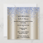 Royal Blue Diamonds Hochzeitsgold aus blauem Krist Einladung (Vorderseite)