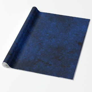 Royal Blue Distressed Goth Damask Wrapping Paper Geschenkpapier