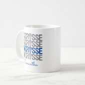 Royal Blue Distressed Lacrosse Word Kaffeetasse (Vorderseite Links)