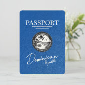 Royal Blue Dominikanische Republik Pass Save The Date (Stehend Vorderseite)
