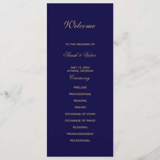 Royal Blue Doppelside Programmkarte Programm (Vorderseite)