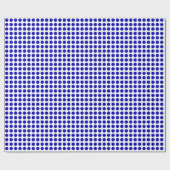 Royal Blue Dots on White Wrapping Paper Geschenkpapier (Flach)