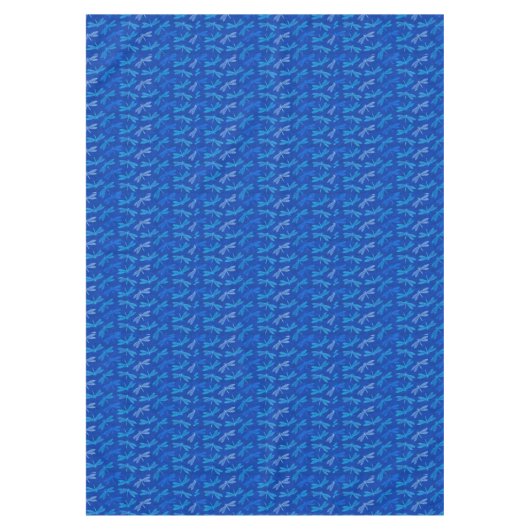 Royal Blue Dragonfly Dekoratives Muster Tischdecke (Vorderseite)