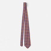 Royal Blue, Dusty Rose und Tan Gingham Pattern Krawatte (Rückseite)