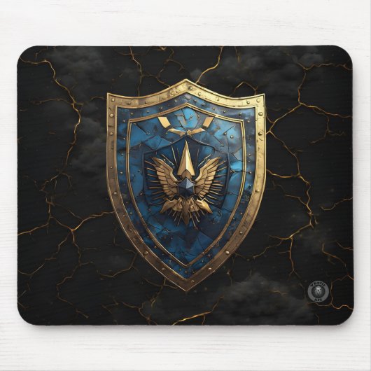 Royal Blue Eagle Crest Gaming Mousepad (Vorne)