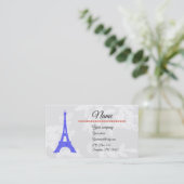 Royal Blue Eiffel Tower on Lace Business Card Visitenkarte (Stehend Vorderseite)