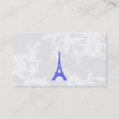 Royal Blue Eiffel Tower on Lace Business Card Visitenkarte (Rückseite)