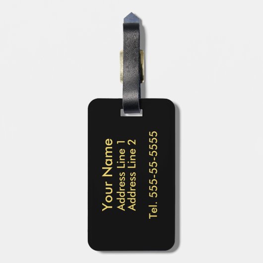 Royal Blue Elegance Monogram Gepäckanhänger (Rückseite vertikal)