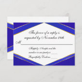 Royal Blue Elegance Monogram Response Card RSVP Karte (Vorne/Hinten)