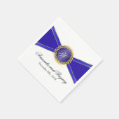 Royal Blue Elegance Monogram Serviette (Ecke)