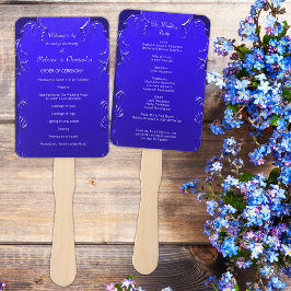 Royal Blue Elegance Wedding Program Fächer