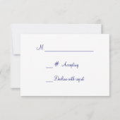 Royal Blue Elegant Gold Wedding RSVP Karte (Rückseite)