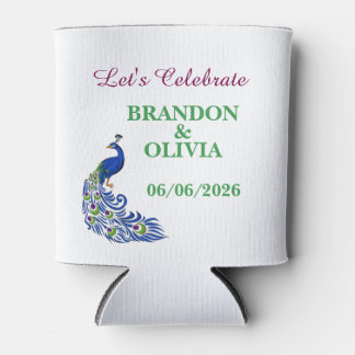 Royal Blue Elegant Peacock Wedding Can Cooler Dosenkühler