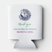 Royal Blue Elegant Peacock Wedding Can Cooler Dosenkühler (Rückseite)