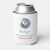 Royal Blue Elegant Peacock Wedding Can Cooler Dosenkühler (Kanne Rückseite)