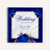 Royal Blue Elegant Wedding Budget Gästebuch Notizblock (Vorderseite)