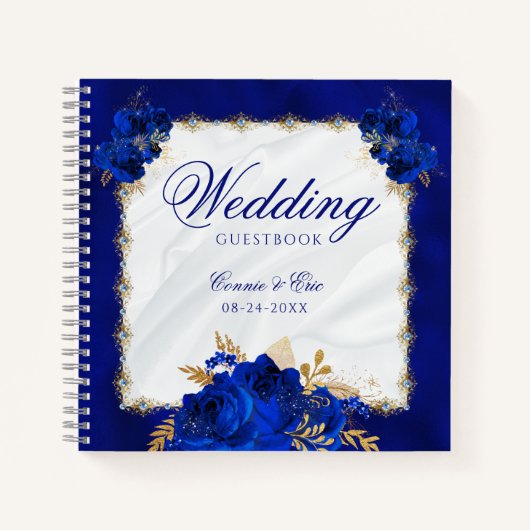 Royal Blue Elegant Wedding Budget Gästebuch Notizblock (Vorderseite)