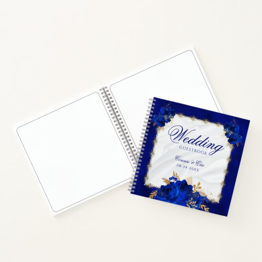 Royal Blue Elegant Wedding Budget Gästebuch Notizblock (Innenseite)