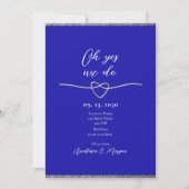 Royal Blue Elegant Wedding Empfang Einladung (Vorderseite)