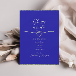 Royal Blue Elegant Wedding Empfang Einladung