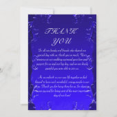 Royal Blue Elegant Wedding Vielen Dank Dankeskarte (Vorderseite)