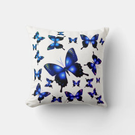 Royal Blue Elegant Whimsical Butterflies Kissen