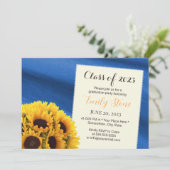 Royal Blue Elegante Graduation Party Einladung (Stehend Vorderseite)