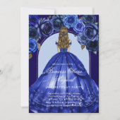 Royal Blue Elegante Magical Princess Party Einladung (Vorderseite)