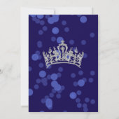 Royal Blue Elegante Quinceñera Princess Party Einladung (Rückseite)
