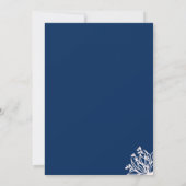 Royal Blue Elegante White Blume Wedding Einladung (Rückseite)
