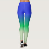 Royal Blue Emerald Sage Green Ombre Leggings (Rückseite)