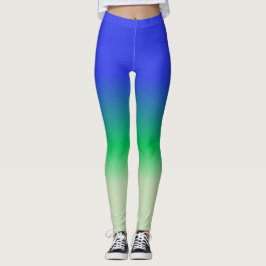 Royal Blue Emerald Sage Green Ombre Leggings