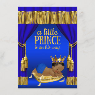Royal Blue Ethnic Prince Baby Shower Einladungen