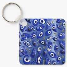Royal Blue Evil Eye Charm Personalisiert QR Code