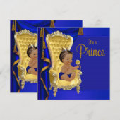 Royal Blue Extravagante Ethnic Prince Baby Dusche Einladung (Vorne/Hinten)