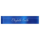Royal Blue Faux Metallic Foil Namensplakette (Vorderseite)