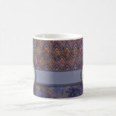 Royal Blue Feather Pattern mit Monogram Kaffeetasse (Mittel)